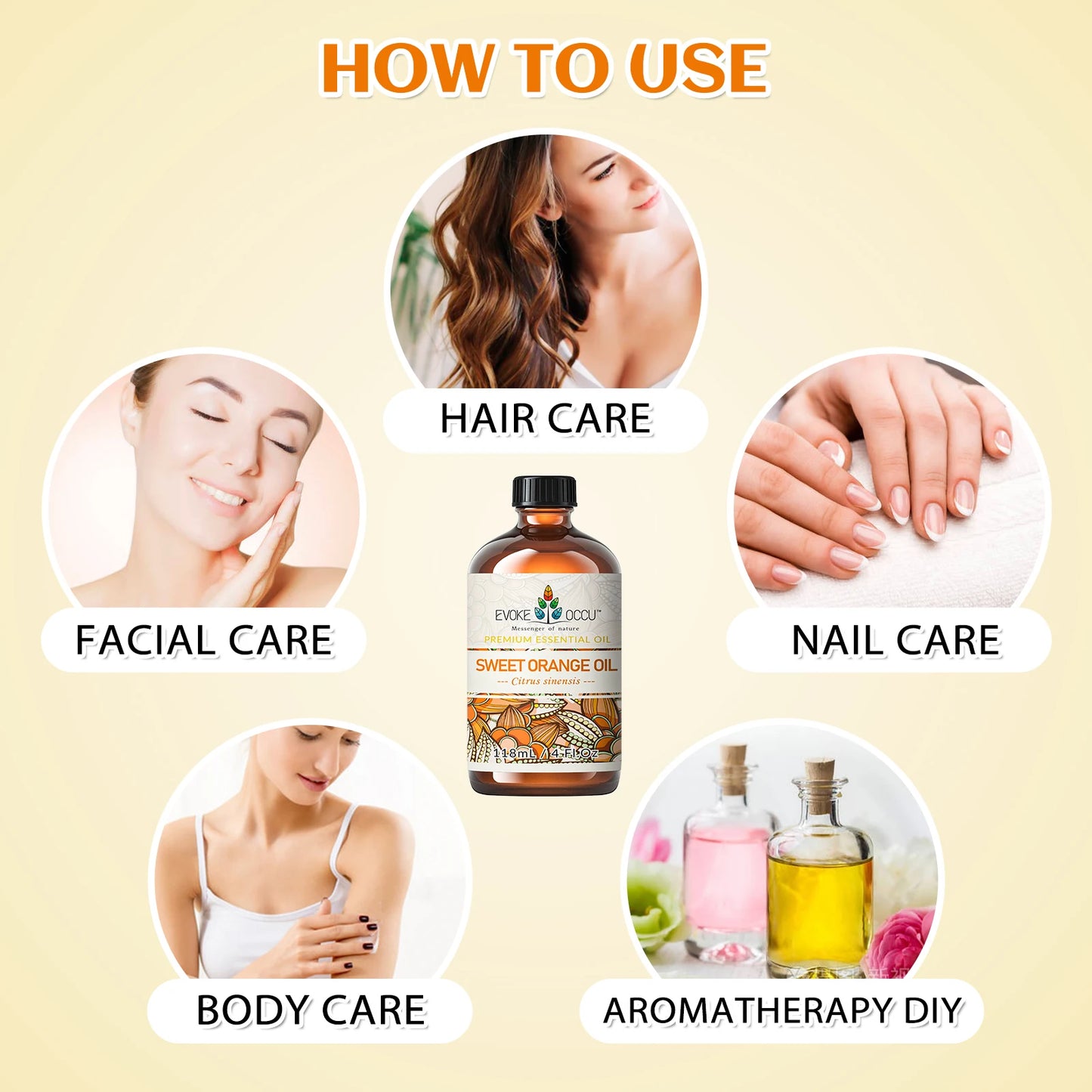 GlowOil™ Orange Douce – Diffuseur, Massage & Ambiance Fraîche