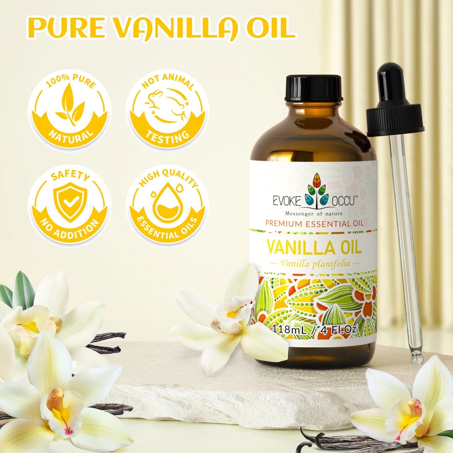 GlowOil™ Vanille – Diffuseur, Soin Peau & Corps, Massage & Ambiance Douce