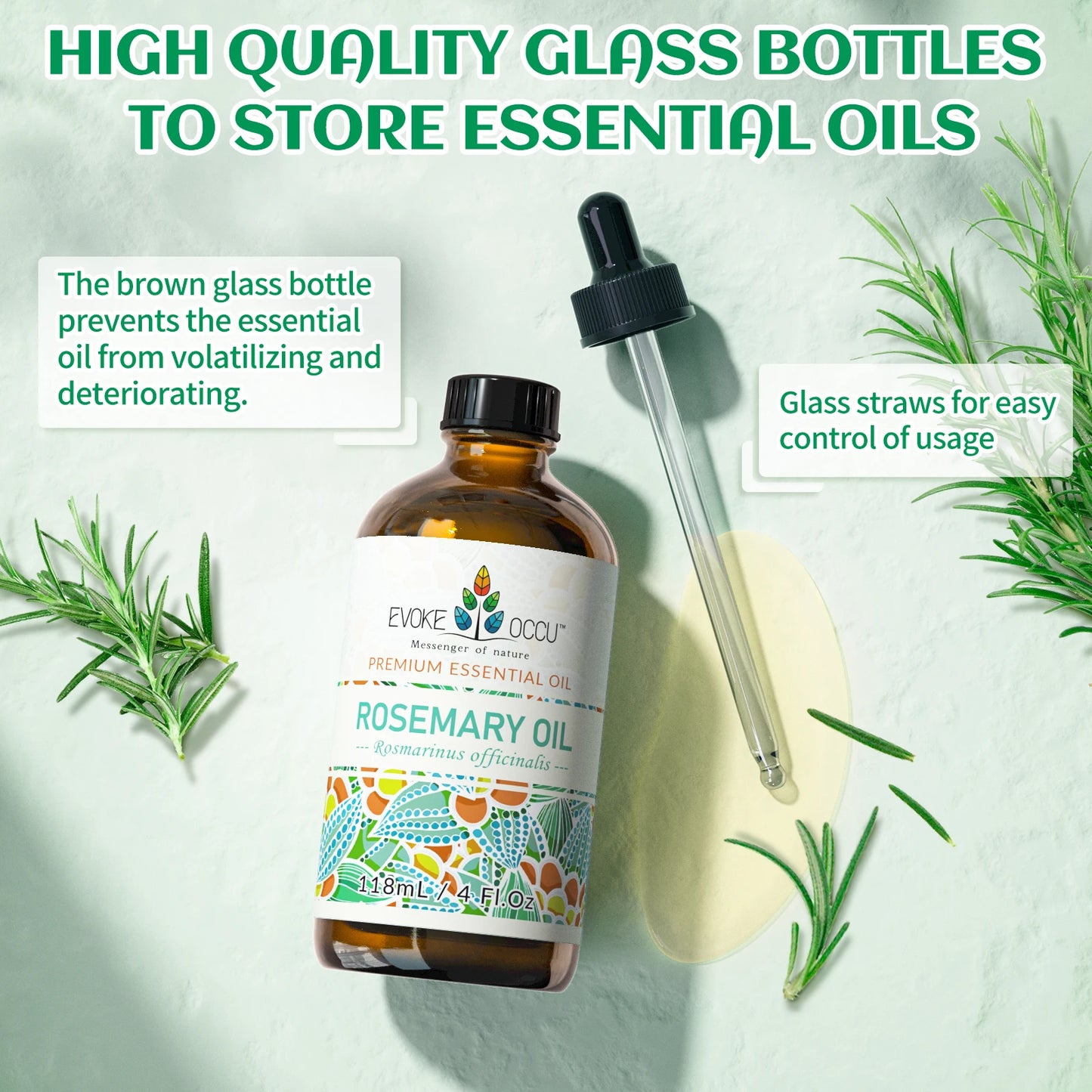 GlowOil™ Romarin – Diffuseur, Soin Cheveux & Peau, Humidificateur & Ambiance Fraîche