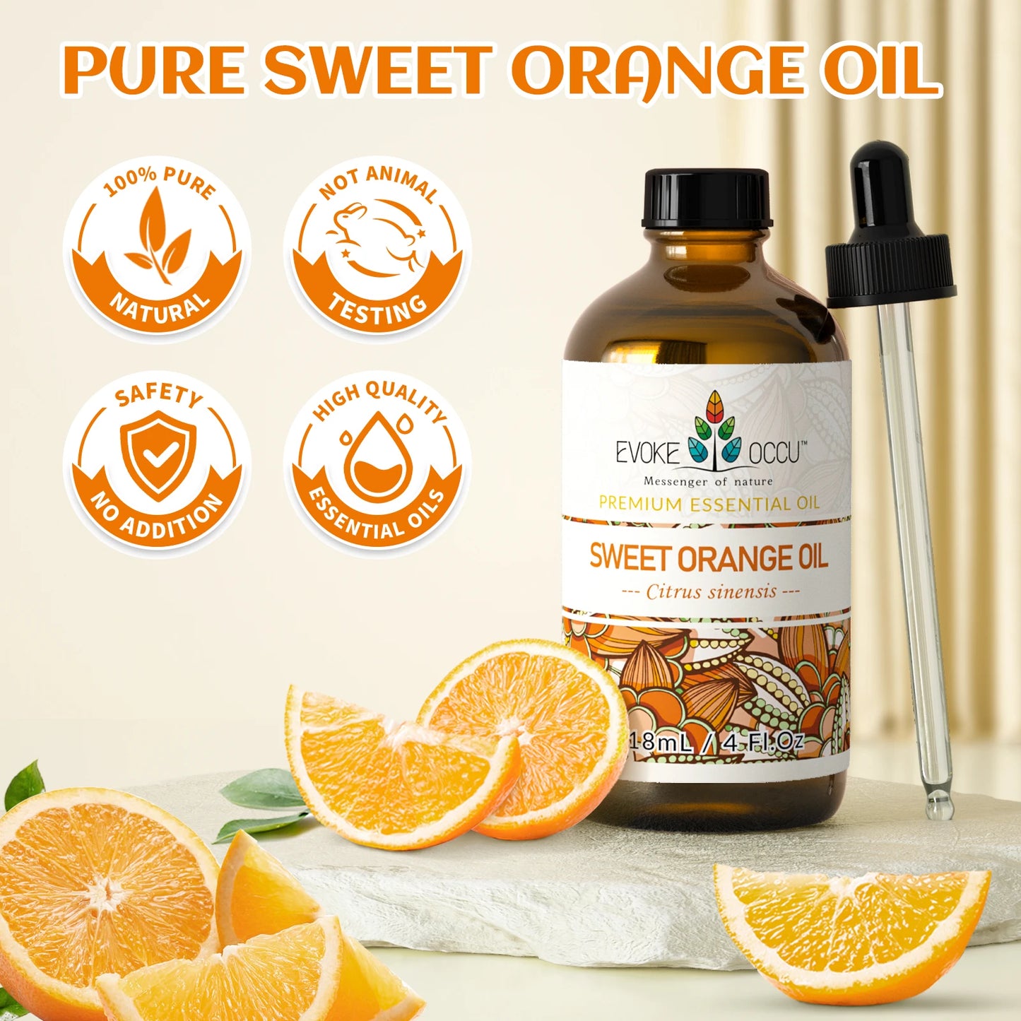 GlowOil™ Orange Douce – Diffuseur, Massage & Ambiance Fraîche