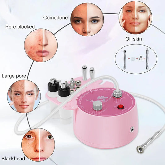 3-en-1 Machine de Microdermabrasion Diamant – Glow Instantané, Peau Nette & Éclatante