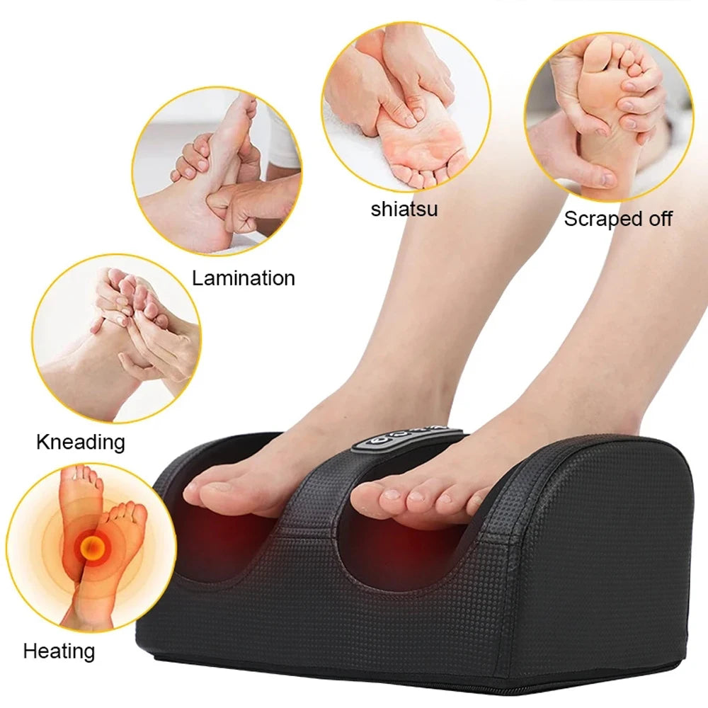 GlowRelax™ Masseur de Pieds Électrique Shiatsu – Pétrissage Profond, Chauffant & Vibrant pour Détente et Soulagement