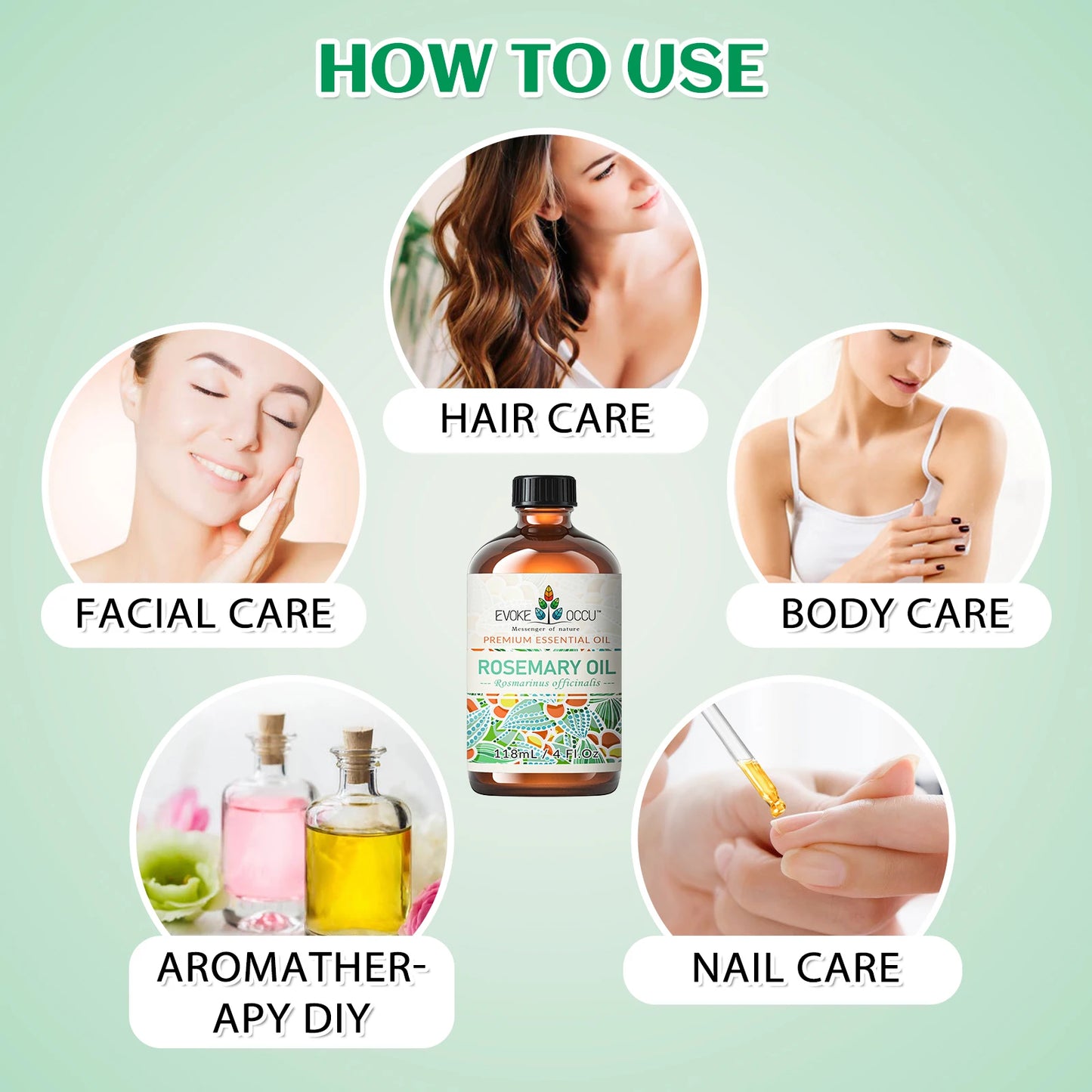 GlowOil™ Romarin – Diffuseur, Soin Cheveux & Peau, Humidificateur & Ambiance Fraîche