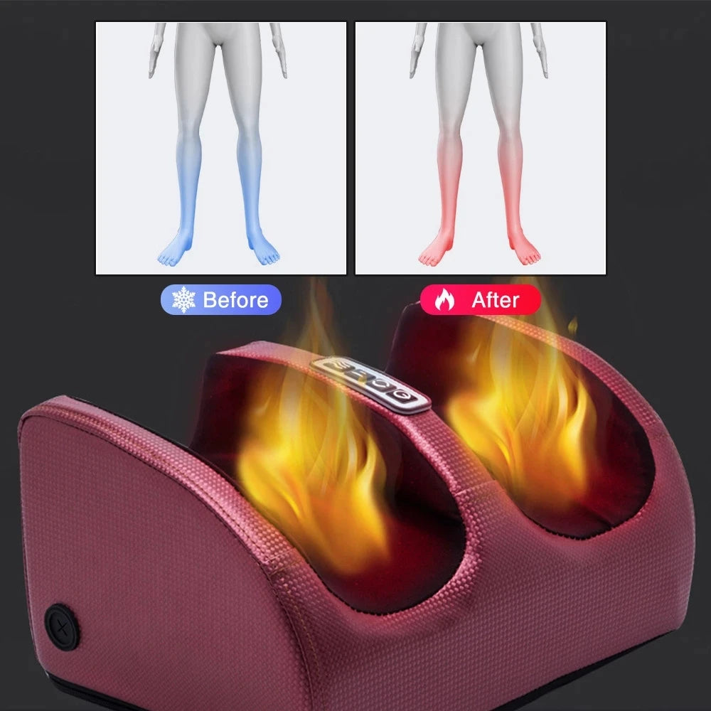 GlowRelax™ Masseur de Pieds Électrique Shiatsu – Pétrissage Profond, Chauffant & Vibrant pour Détente et Soulagement